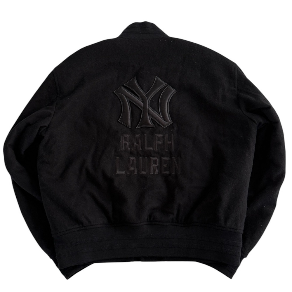 ‼️SOLD ‼️Ralph Lauren Men Yankees Cashmere Jacket Medium M Black Purple Labe - Picture 9 of 15